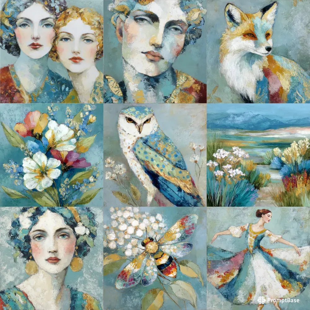 Vintage Impressionist Portrait Art