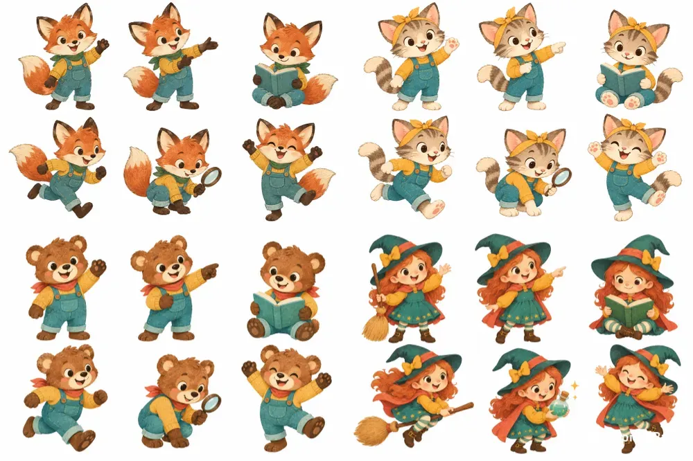 Kids Character Clipart Sheets