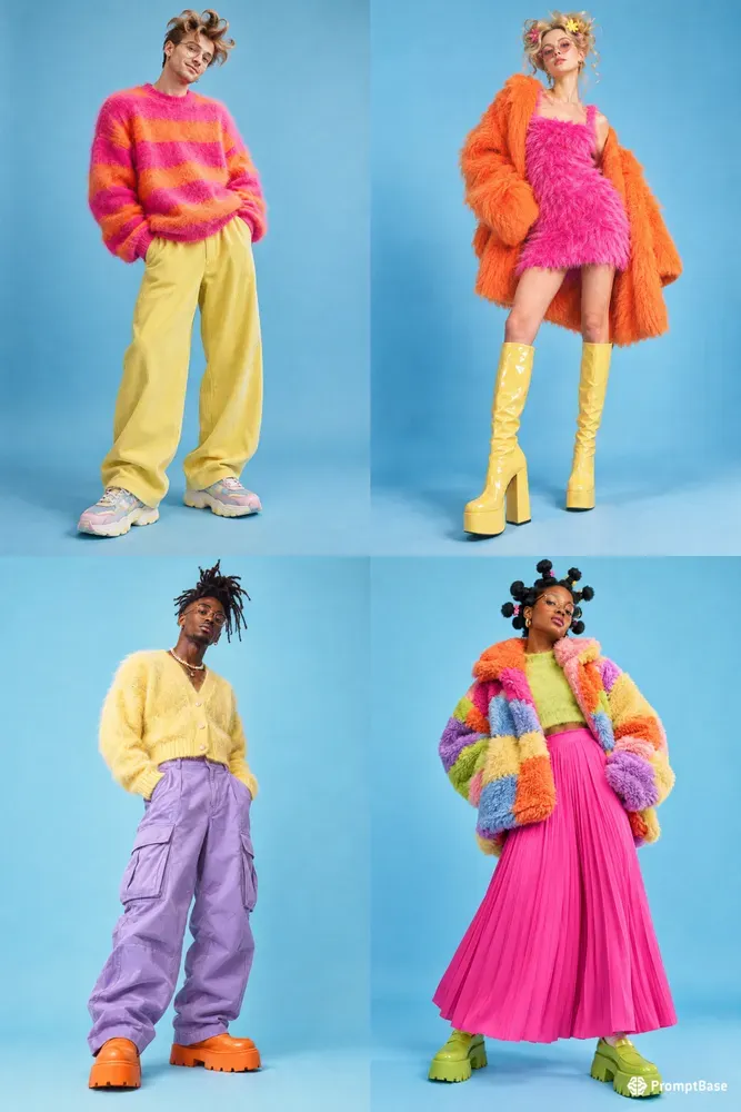 Eccentric Fuzzy Pop Fashion