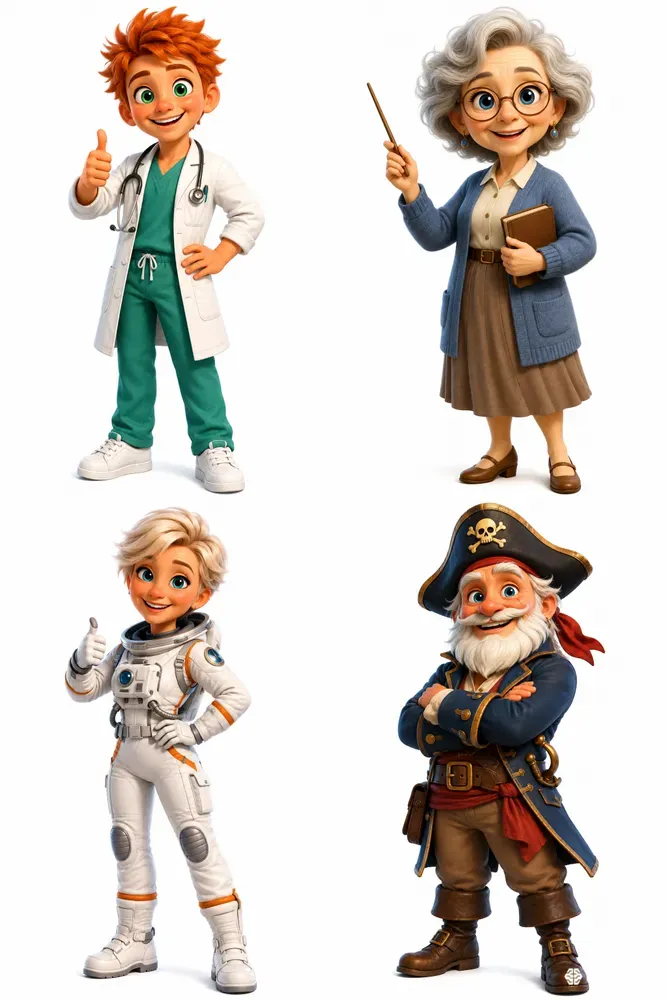 Premium 3D Cartoon Profession Characters