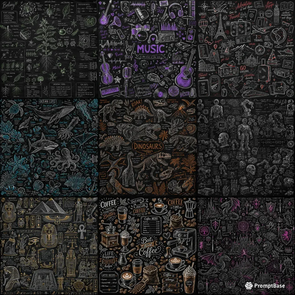 Chalkboard Doodle Pattern Collections