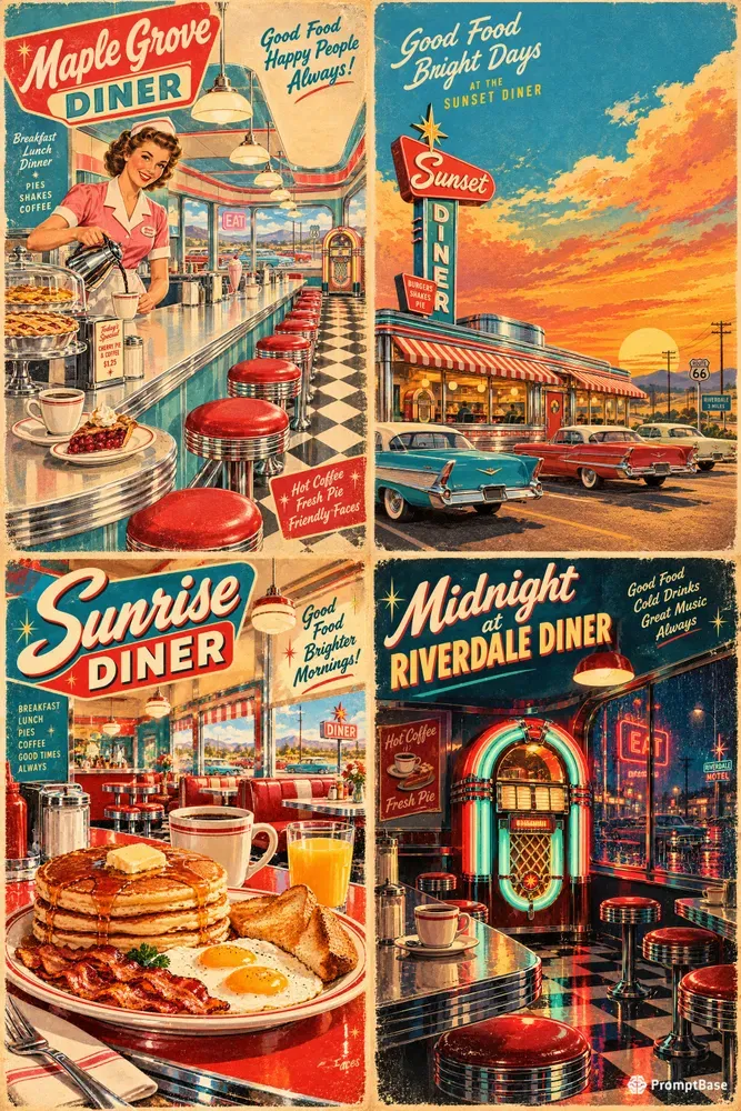 Retro American Diner Art