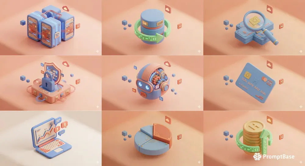 Soft Matte 3D Business Icon Sets