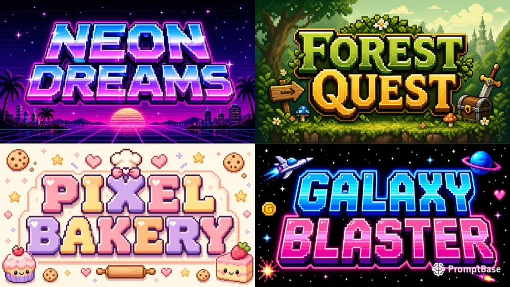 Pixel Art Font Text Systems