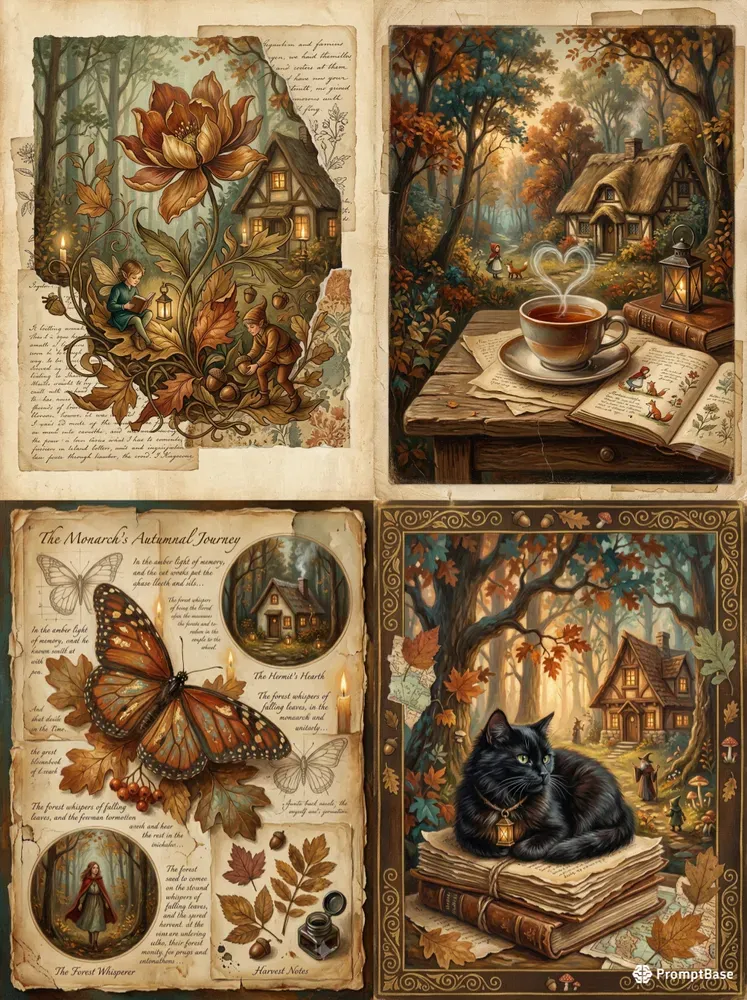 Vintage Autumn Fairytale Manuscripts