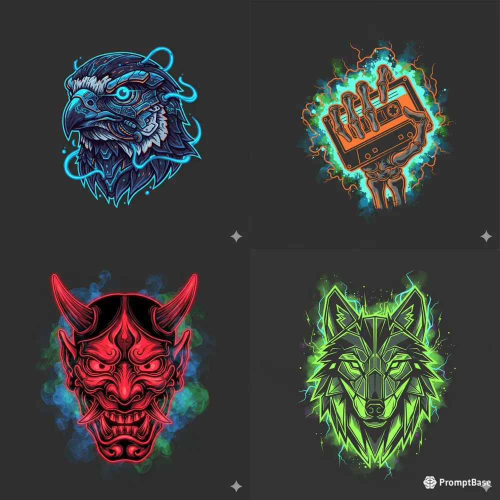 High Contrast Cyberpunk T Shirt Designs