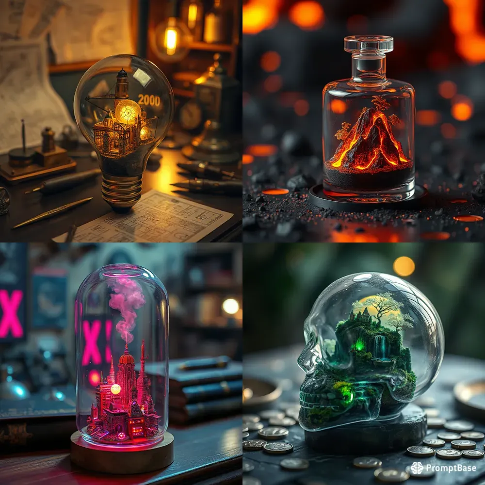 Miniature Diorama World Containers