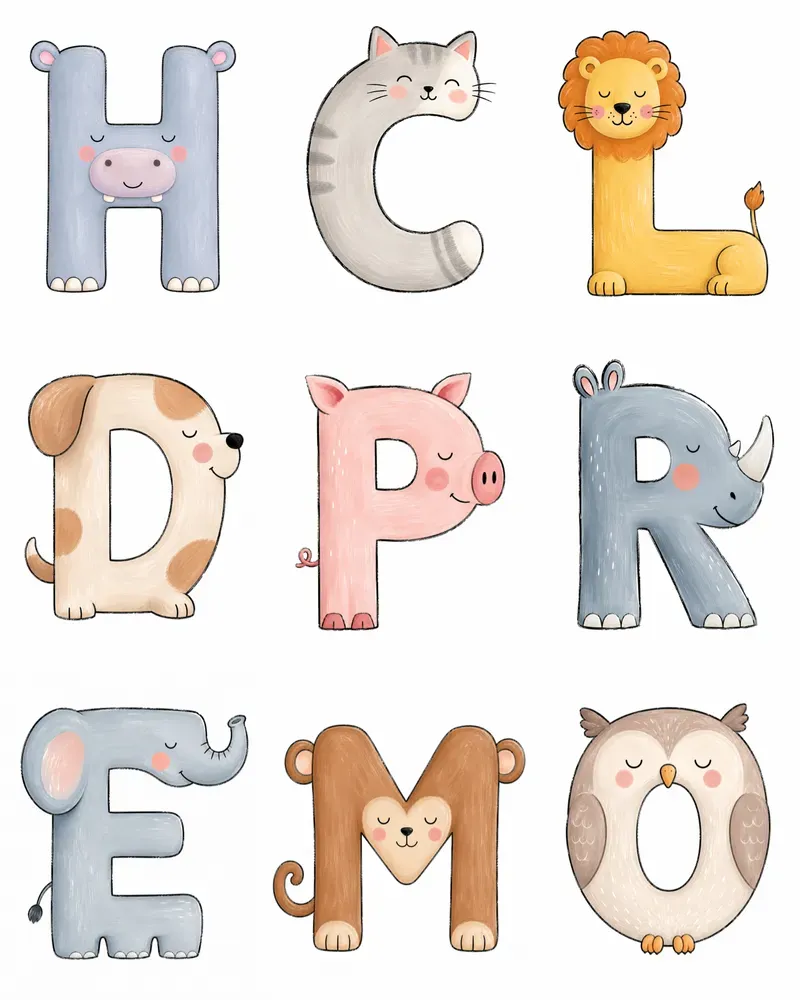 Letterform Animal Portraits
