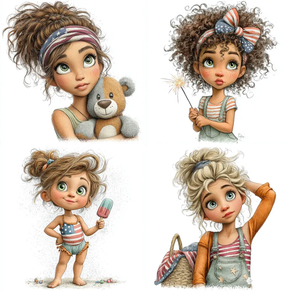 Independence Day Girl Clipart