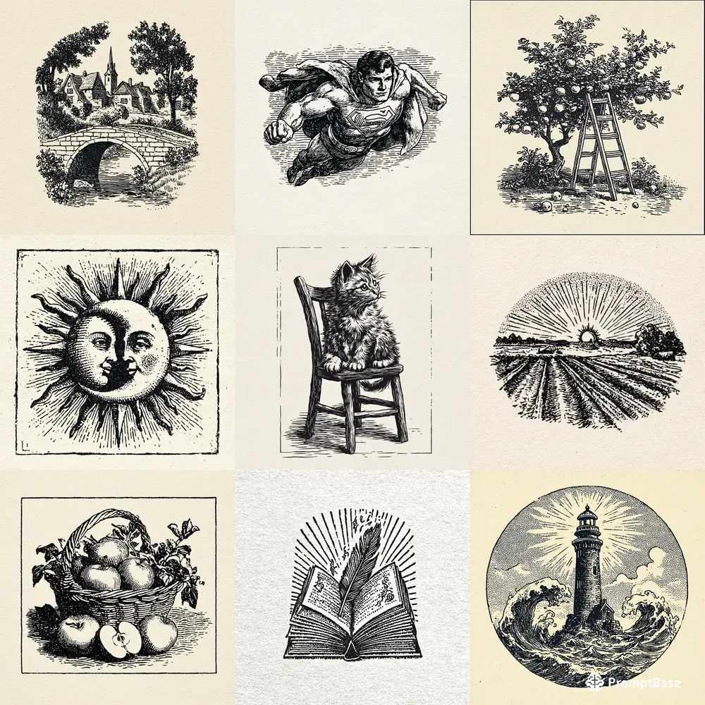 Vintage Engravings 19thcentury Woodcuts