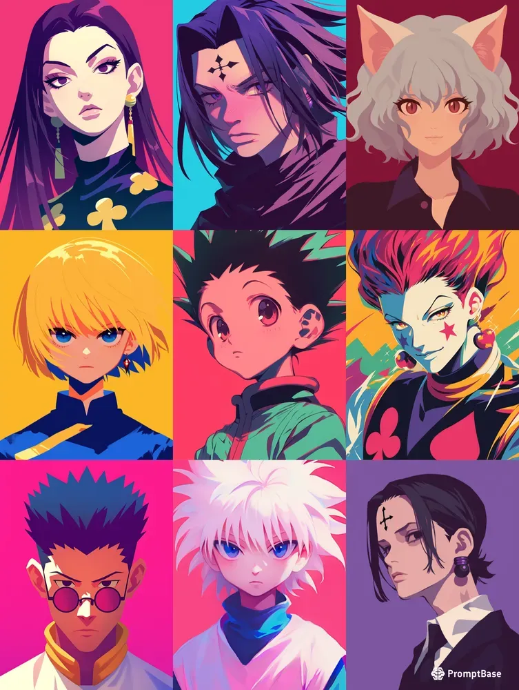 Flat Graphic Hunter X Hunter Characters