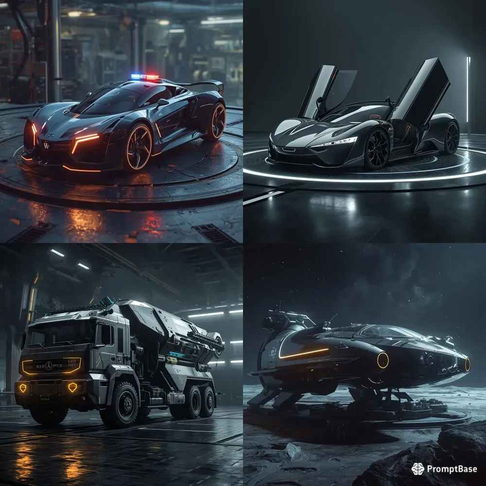 Futuristic Scifi Cyberpunk Vehicles C