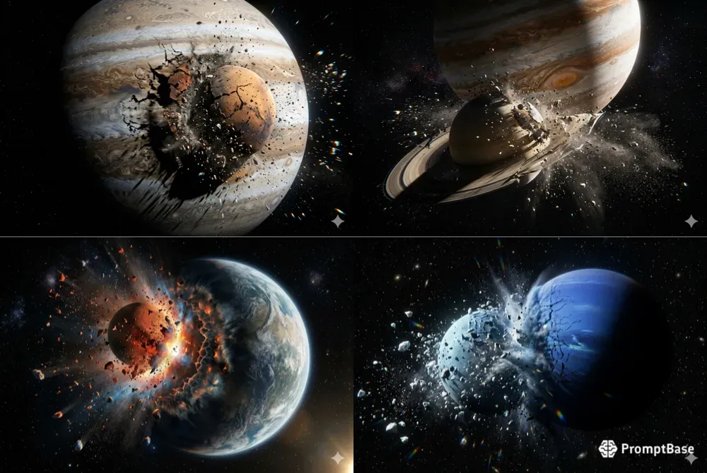 Realistic Space Planet Collisions