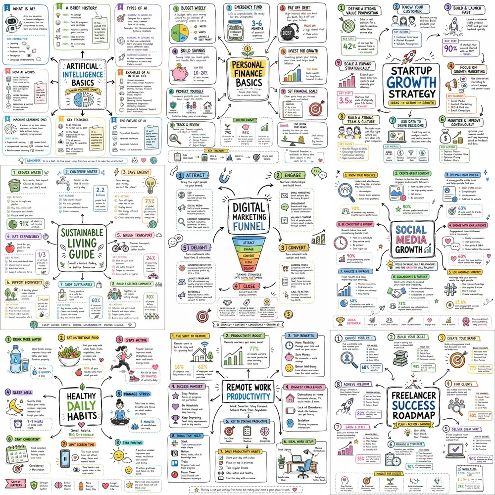 Hand Drawn Infographic Template Packs