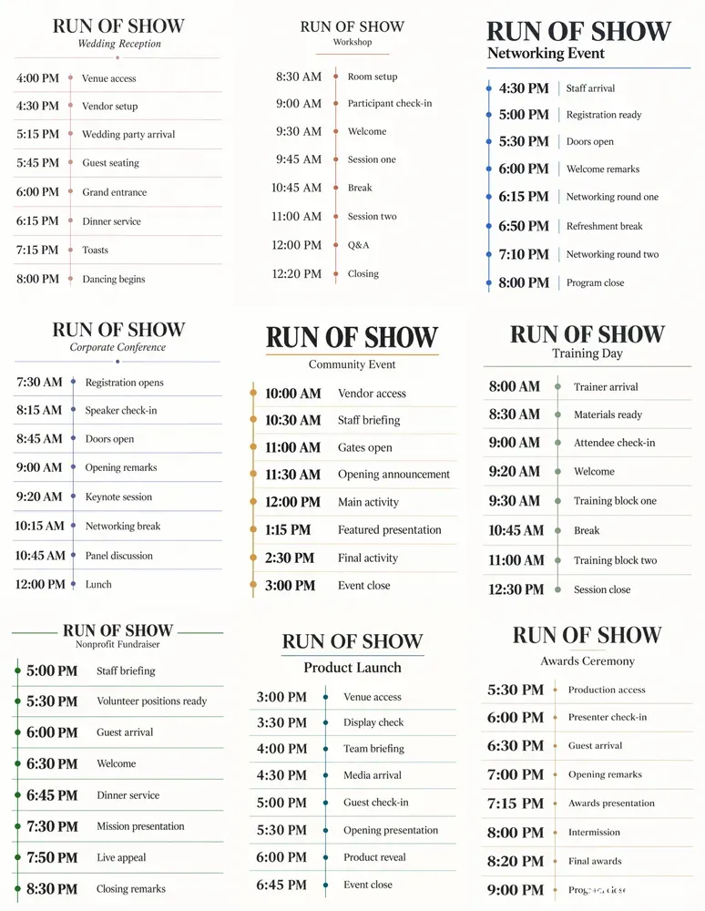 Event Run Of Show Generator