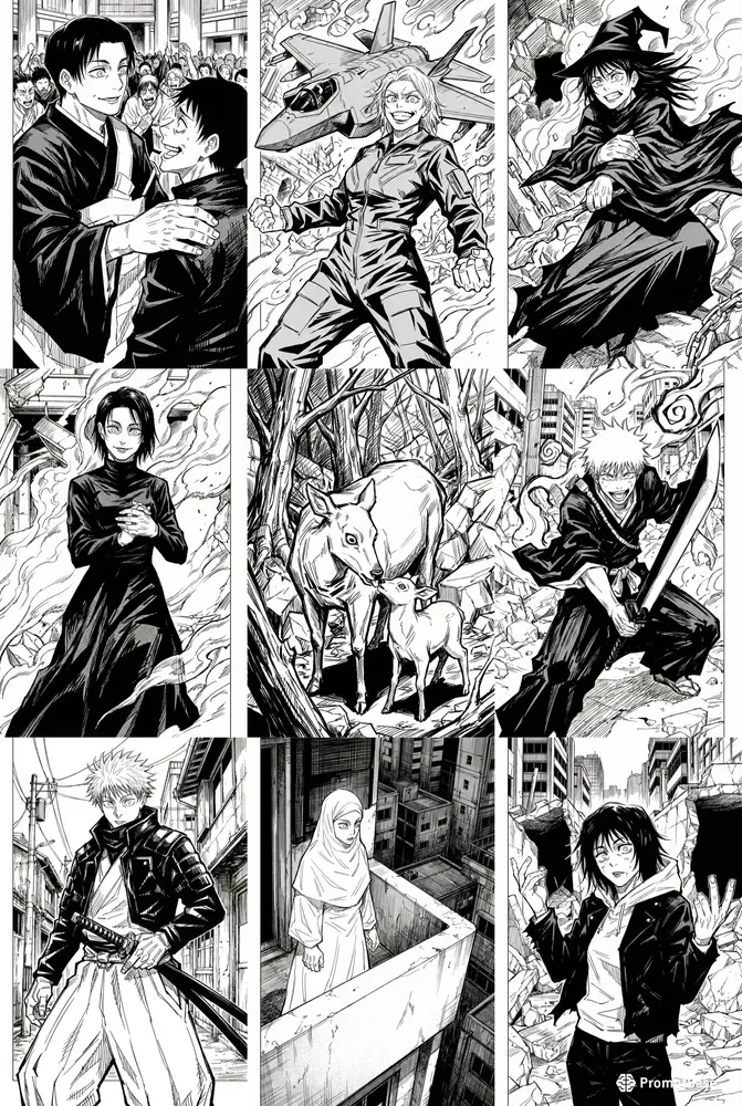 Gege Akutami Style Jjk Manga Art