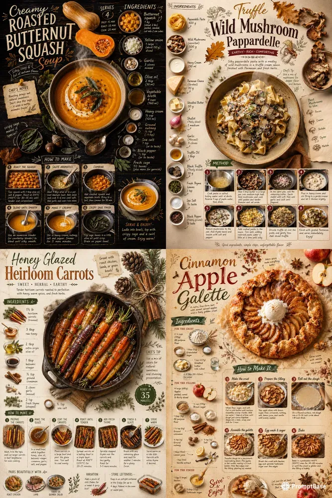 Aesthetic Autumn Dish Recipe Sketchnotes