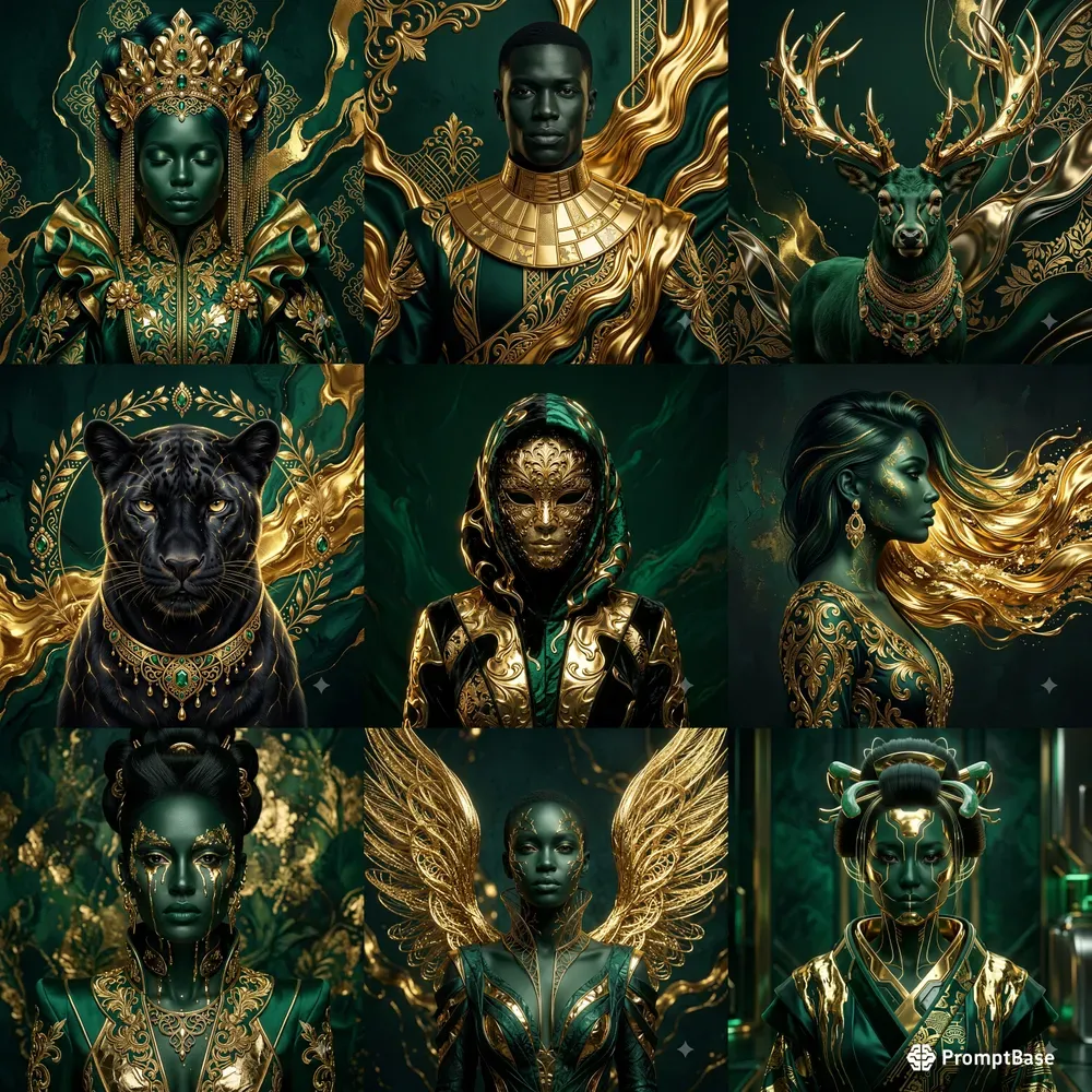 Emerald Gold Luxury Portraits
