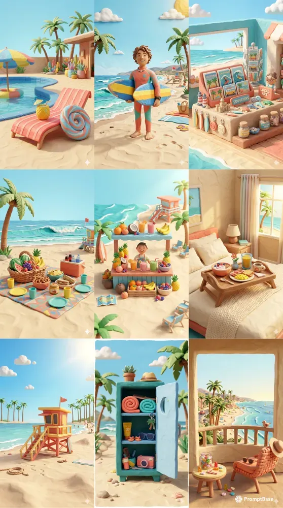 3D Claymation California Summer Holidays