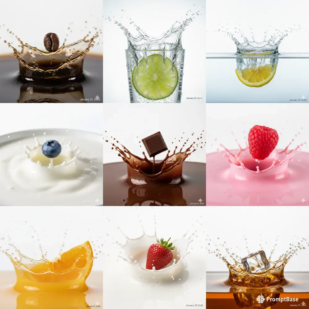 Hyperrealistic Food Splash Photos