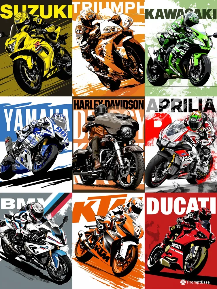 Vector Motorcycle Posters
