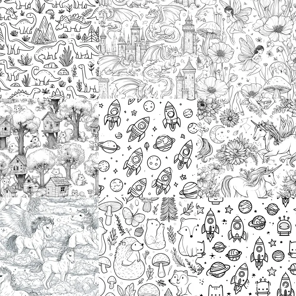 Little Worlds In Line Art