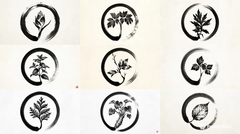 Japanese Herb Enso Emblems