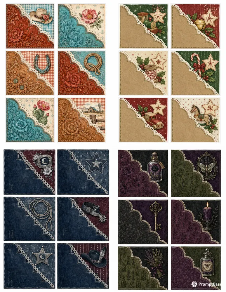 Cowgirl Scalloped Pocket Printables