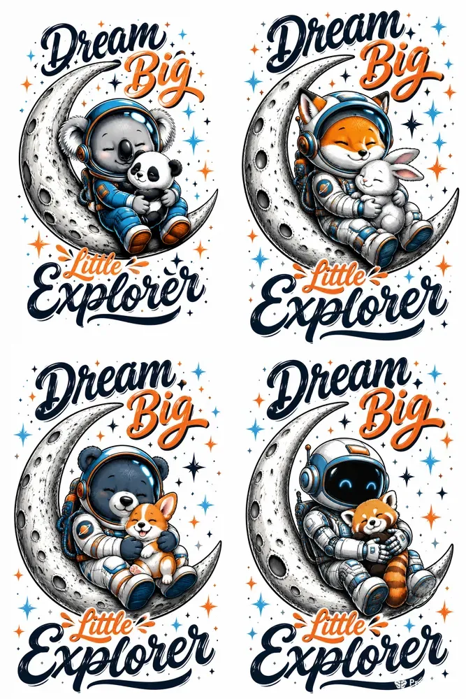 Moonlit Space Buddy Tshirt Designs