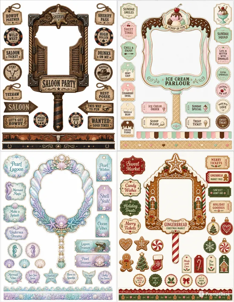 Western Ephemera Photo Booth Prop Kits