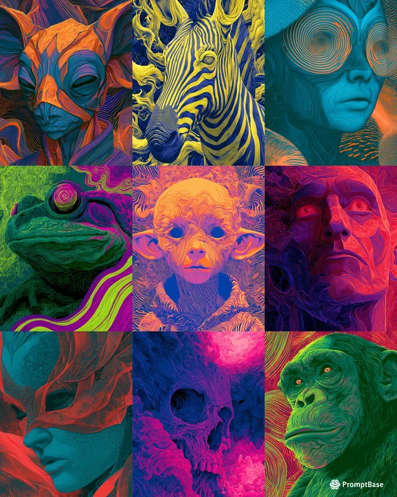 Neon Contour Psychedelia