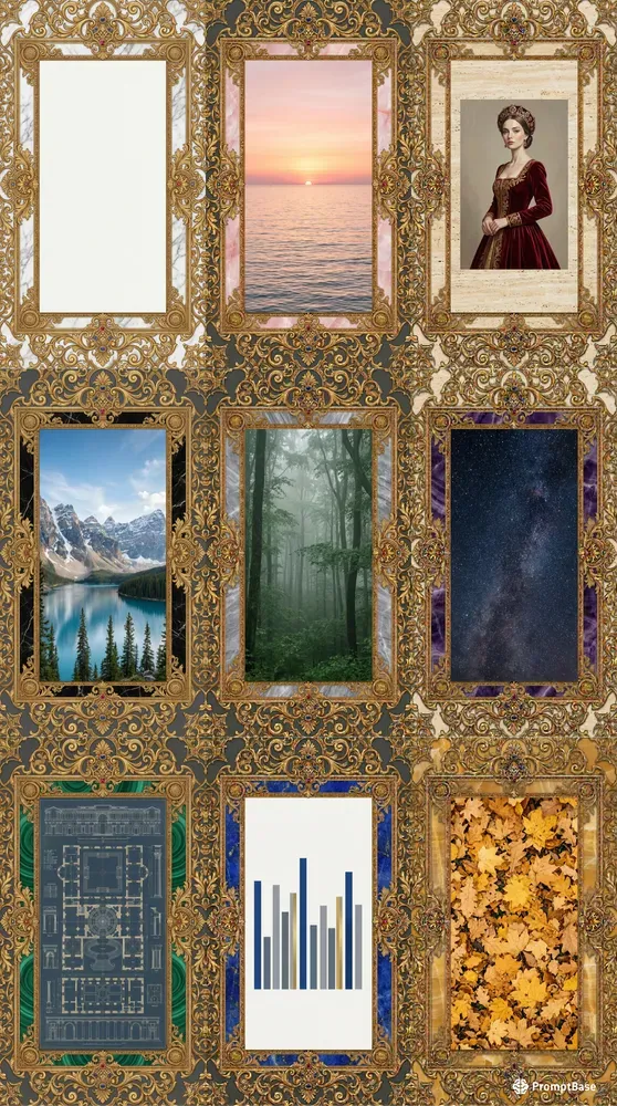 Luxury Gold Filigree Marble Overlays