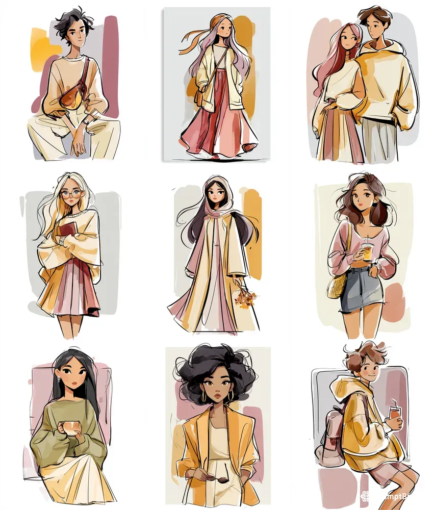 Soft Anime Fashion Portraits