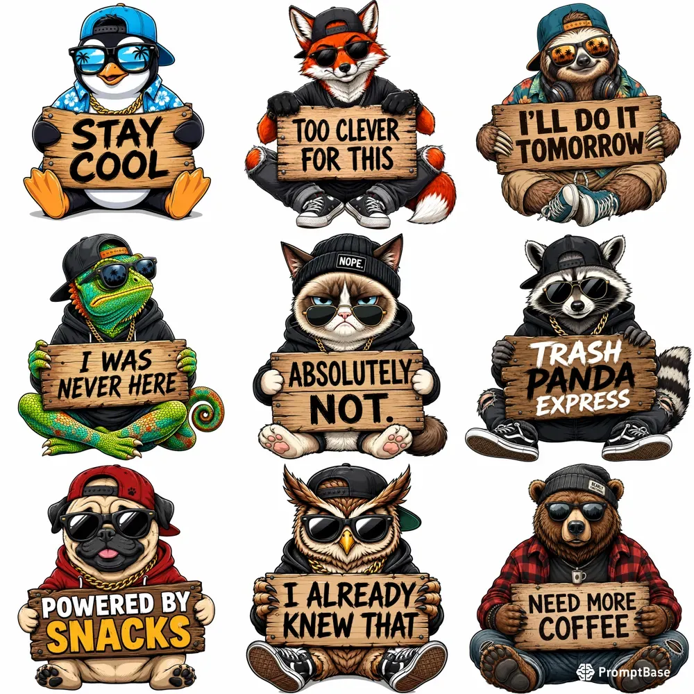 Humorous Mascot Sign Vectors