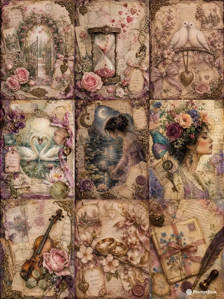 Romantic Fairytale Journal Collage Art