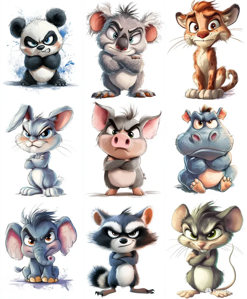 Cute Cartoon Animals With Attitude