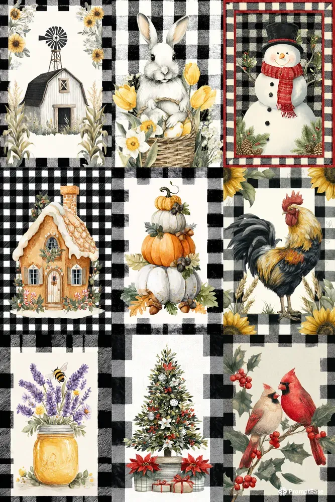 Rustic Vintage Watercolor Charms