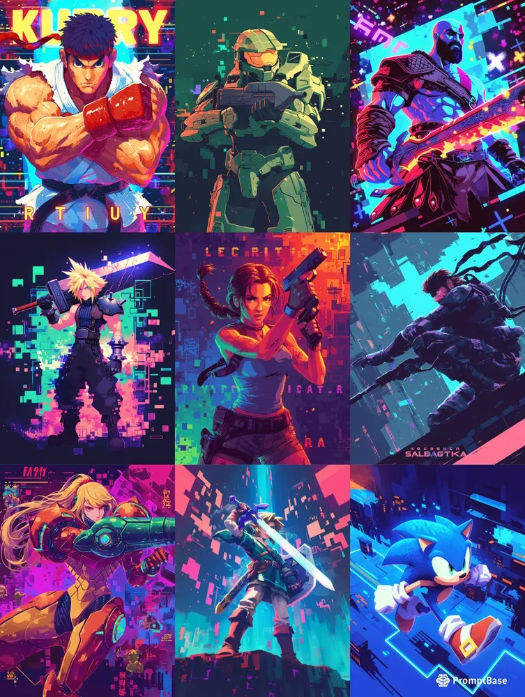 Retro Arcade 8bit Action Heroes