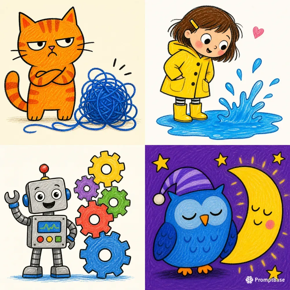 Playful Naive Characters