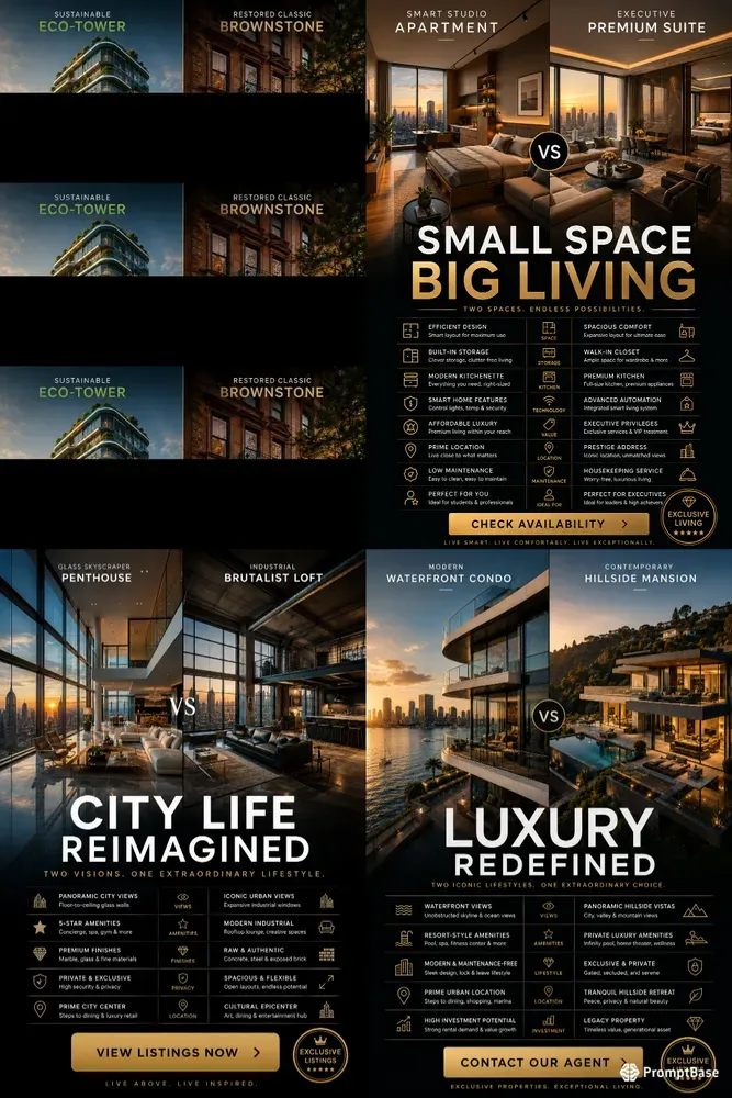 Commercial Real Estate Comparison Posters