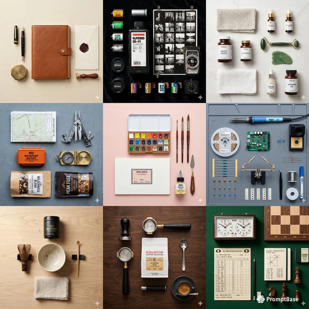 Knolling Flatlay Photography