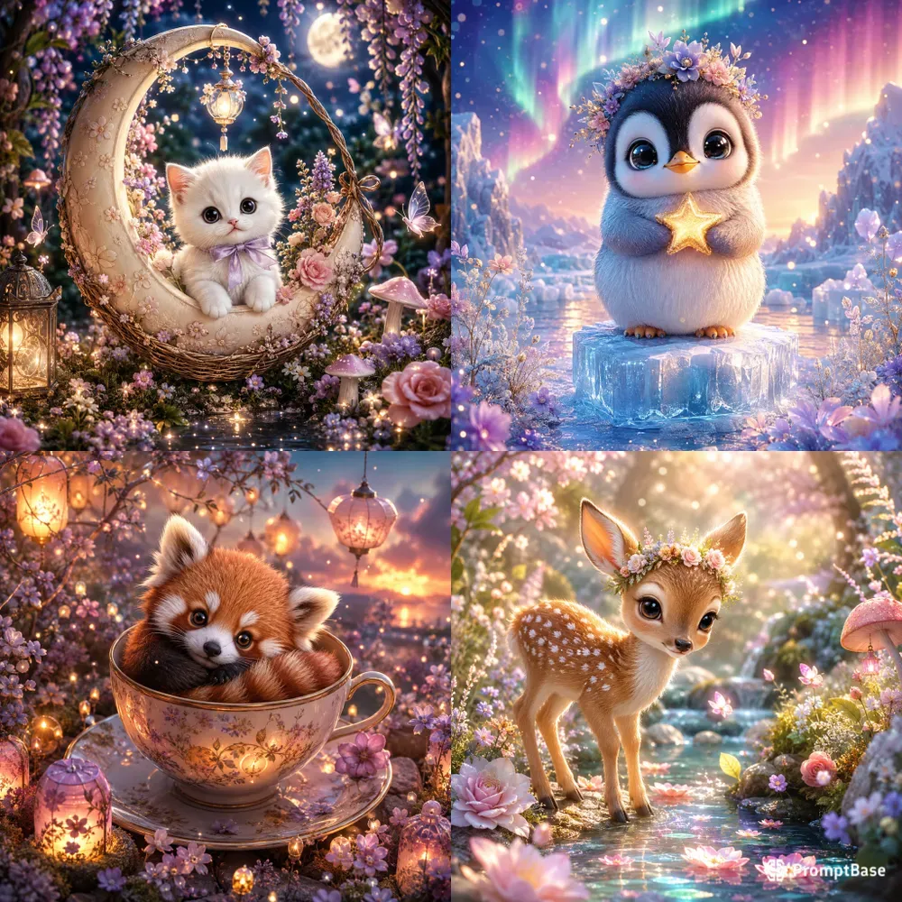 Whimsical Pastel Fantasy Friends