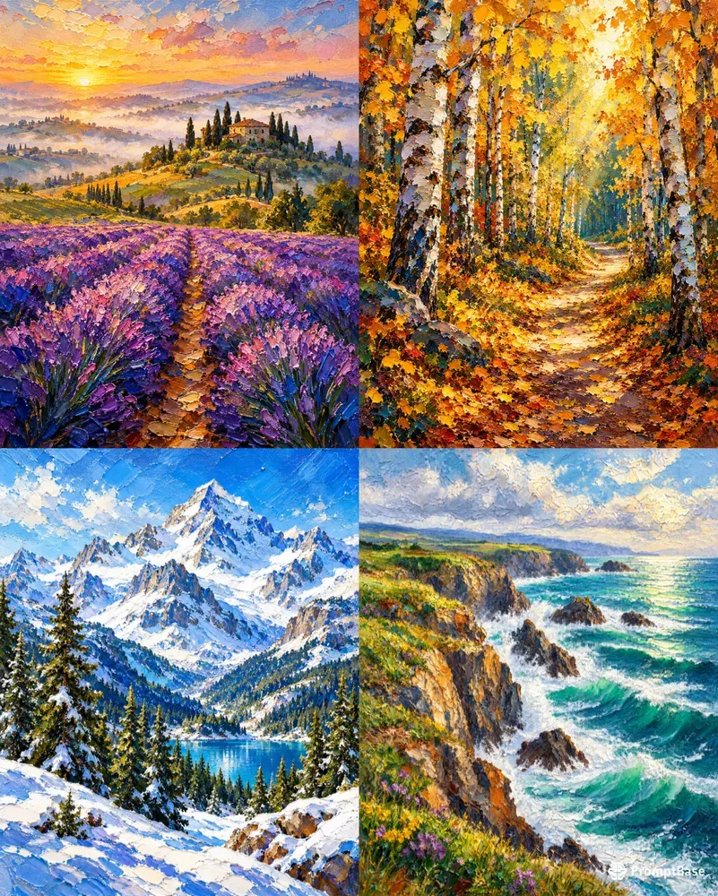 Impasto Palette Knife Landscape Engines