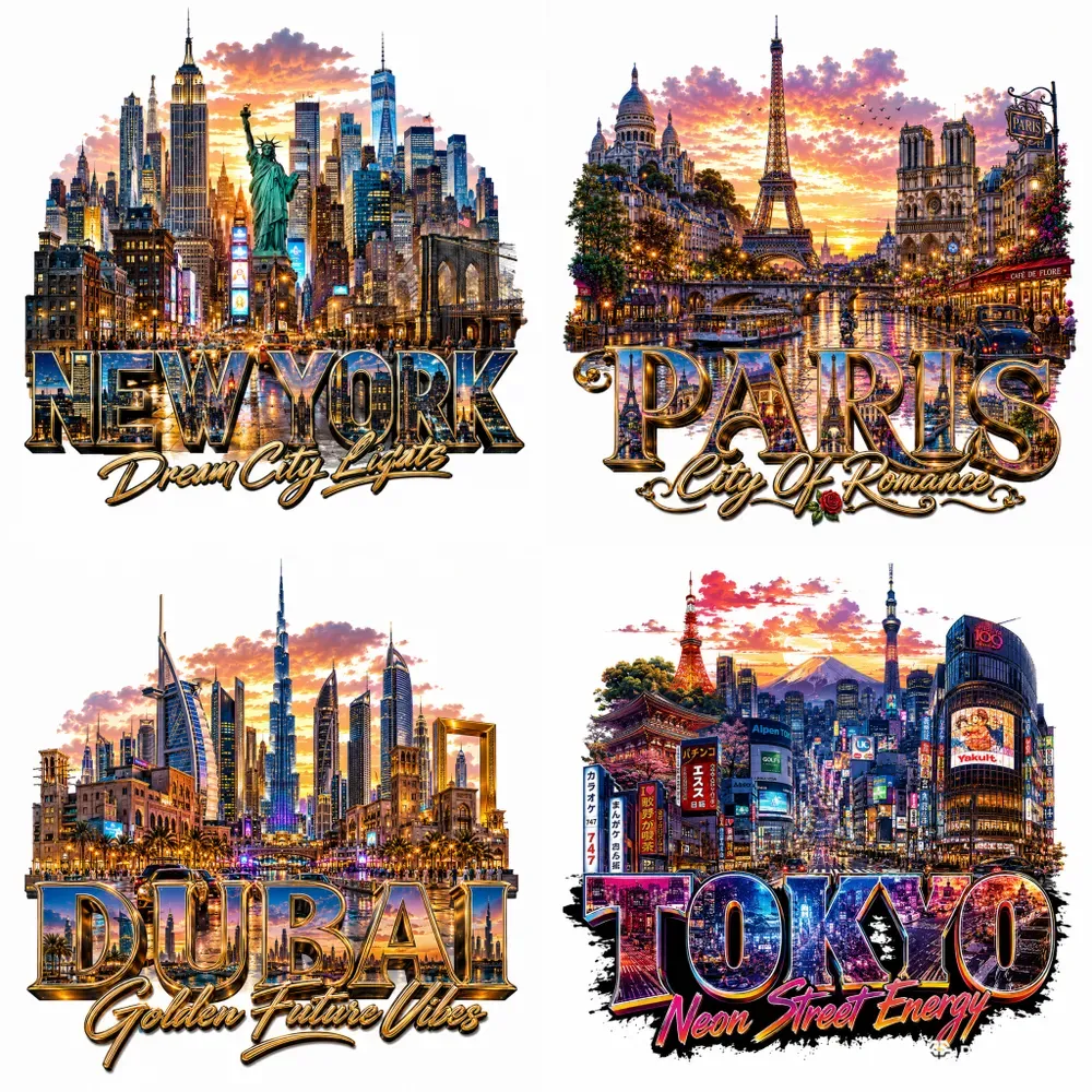 Colorful City Skyline Art