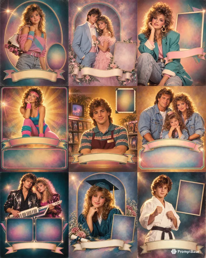 1980s Studio Portrait Poster Templates