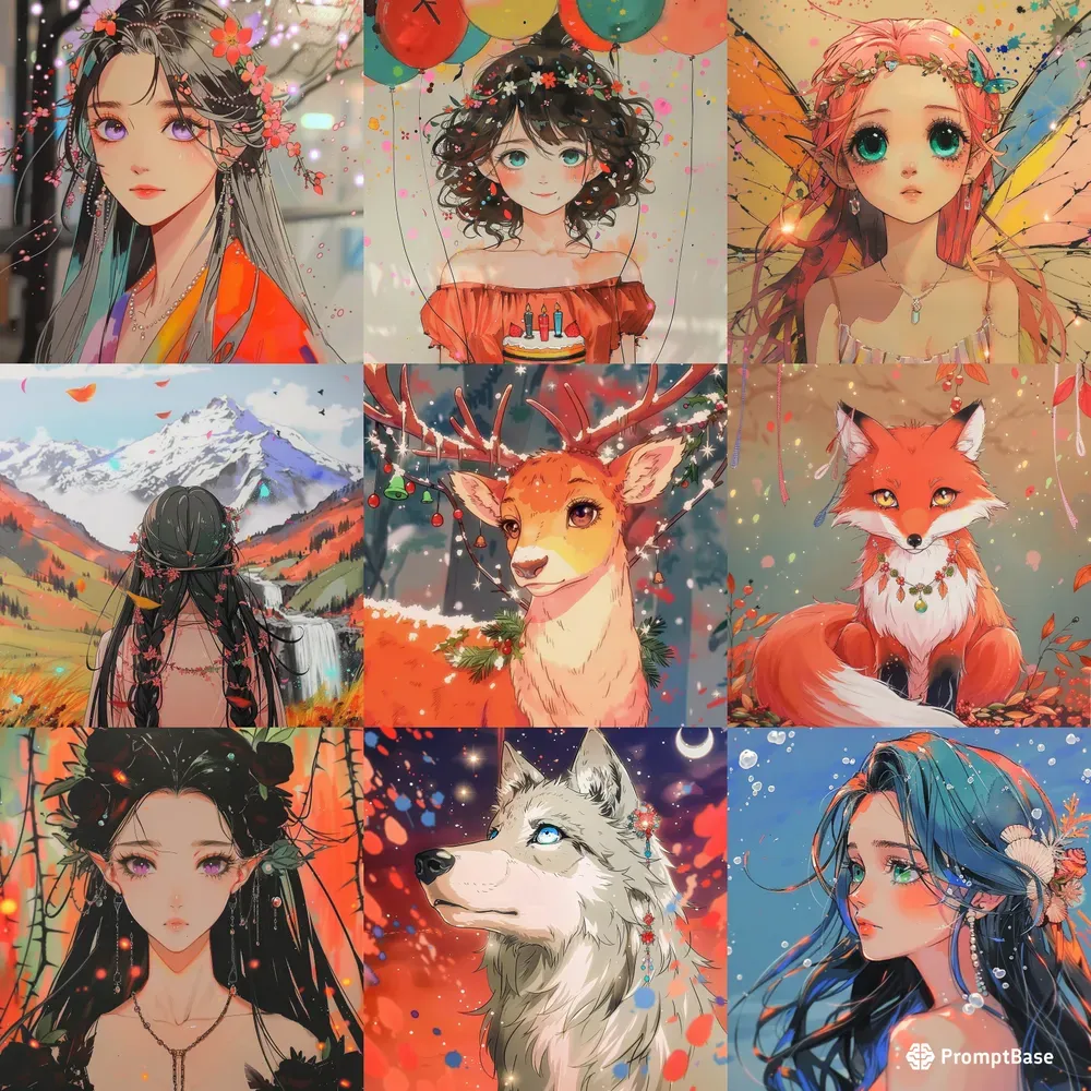 Watercolor Anime Fantasy Illustrations