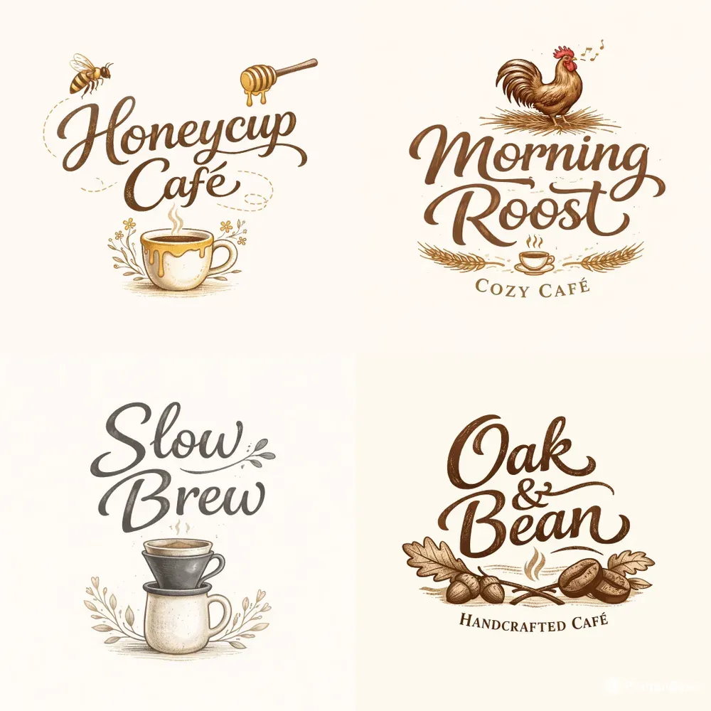 Handcrafted Artisan Cafe Logo Systems