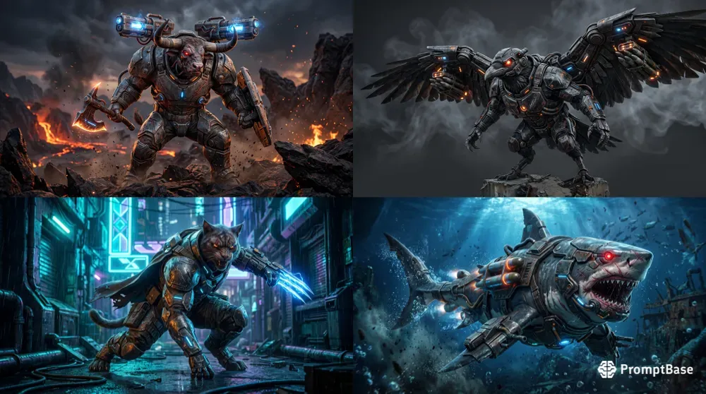 Mutant War Armor Animals 3D