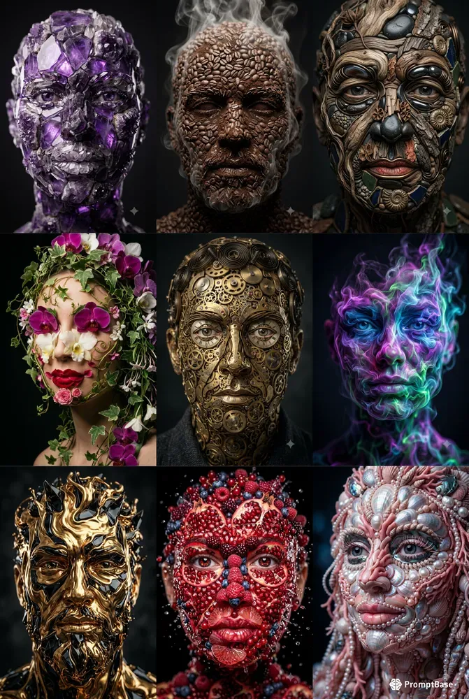 Hyperreal Object Face Art