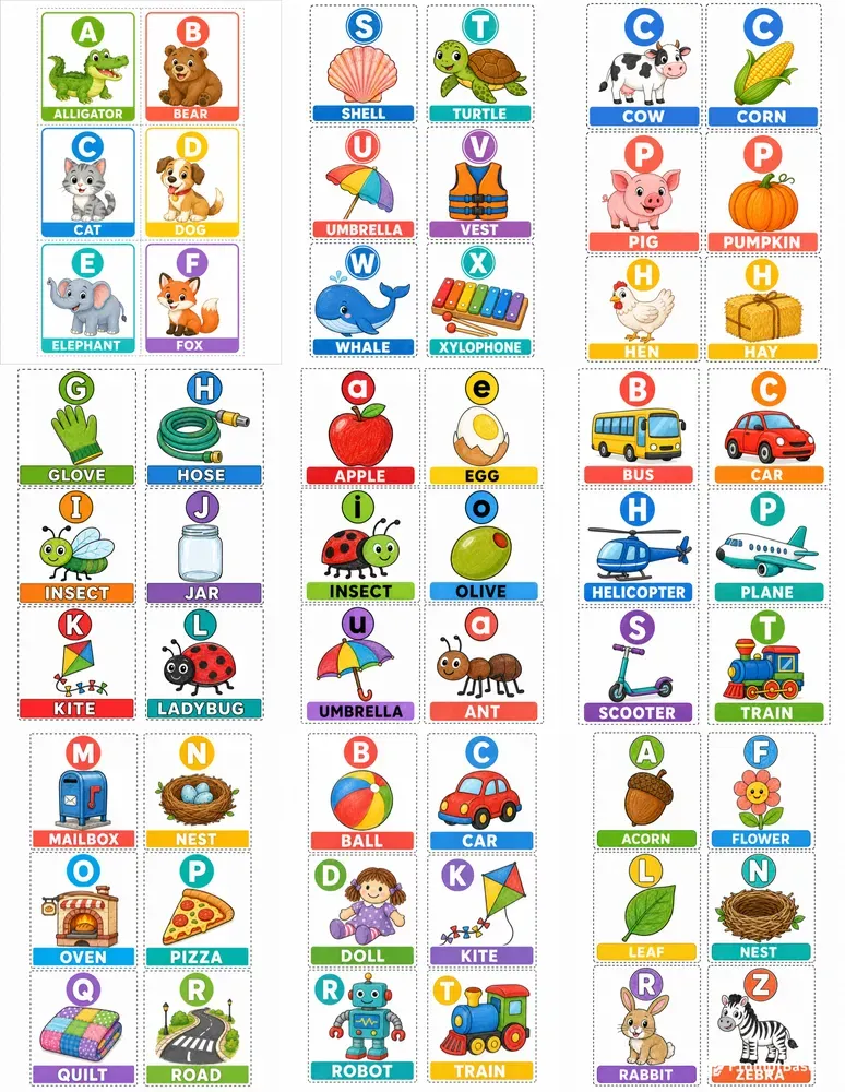 Preschool Phonics Sound Cards Generator